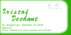 kristof dechant business card